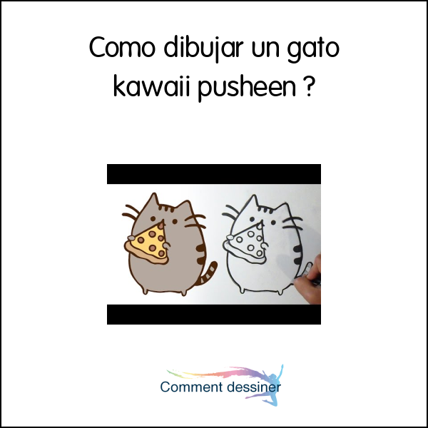 Como dibujar un gato kawaii pusheen